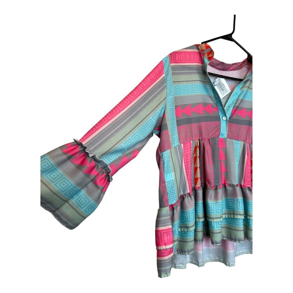 NWT Womens Boho Bohemian Blouse Shirt Top Cottage Indie Fairy Festival Hippie M - Picture 2 of 6
